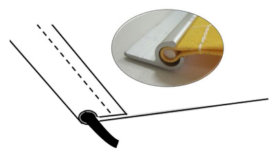 Profil aluminium sur bâche